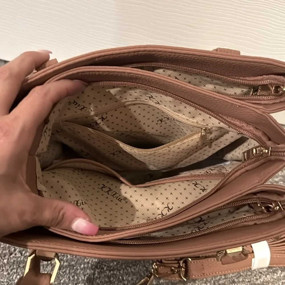 🆕Women Satchel Handle/Shoulder Handbag-Pockets Zipper PU Leather Crossbody - New